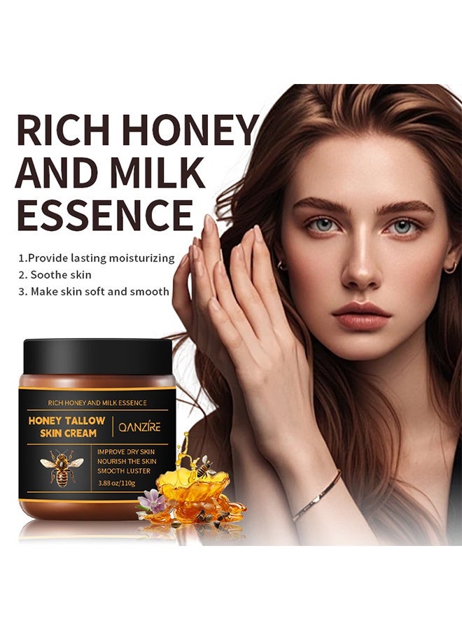 QANZIRE Honey Tallow Skin Cream - Moisturizing and Non-Greasy - 110g - Image 2